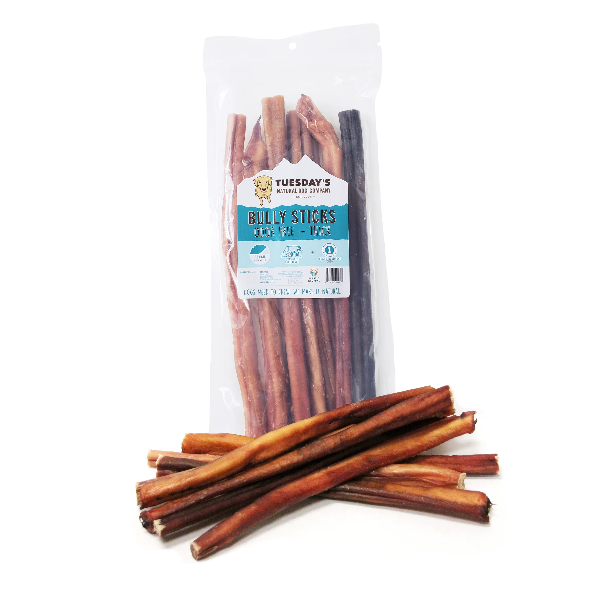 Tuesdays Natural Dog Company Bully Sticks 12" 1#