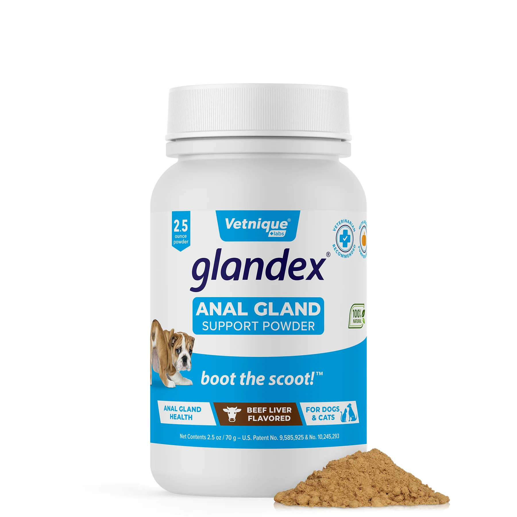 Glandex Anal Gland Powder For Pets Beef Liver Flavored 2.5oz