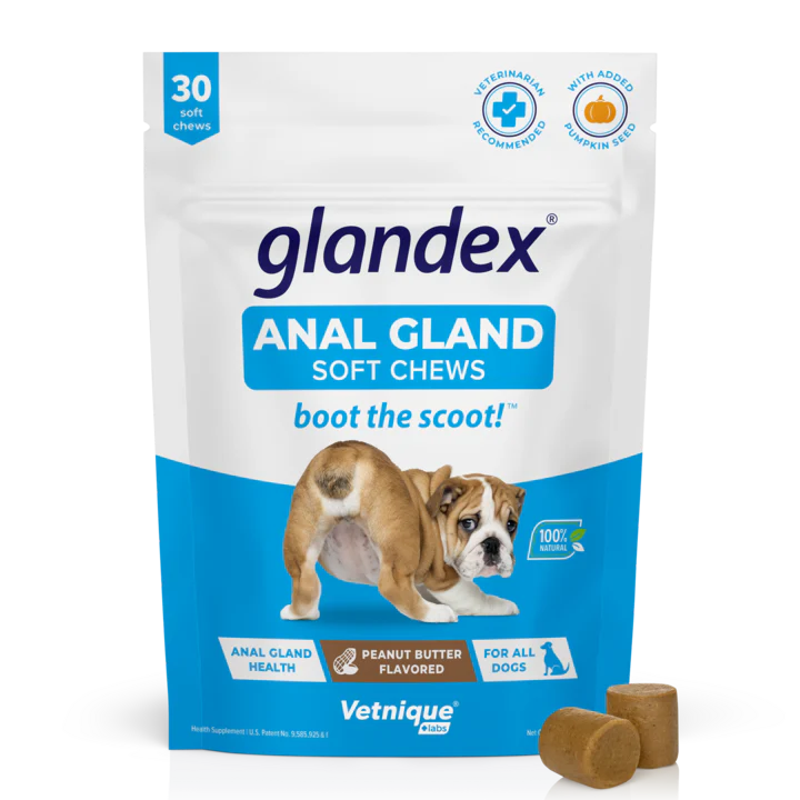 Glandex Anal Gland Soft Chews For Dogs Peanut Butter Flavored 30 Count