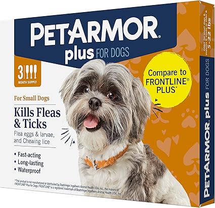 Pet Armor Plus Flea & Tick Prevention Small Dogs 5-22# 3 Dose