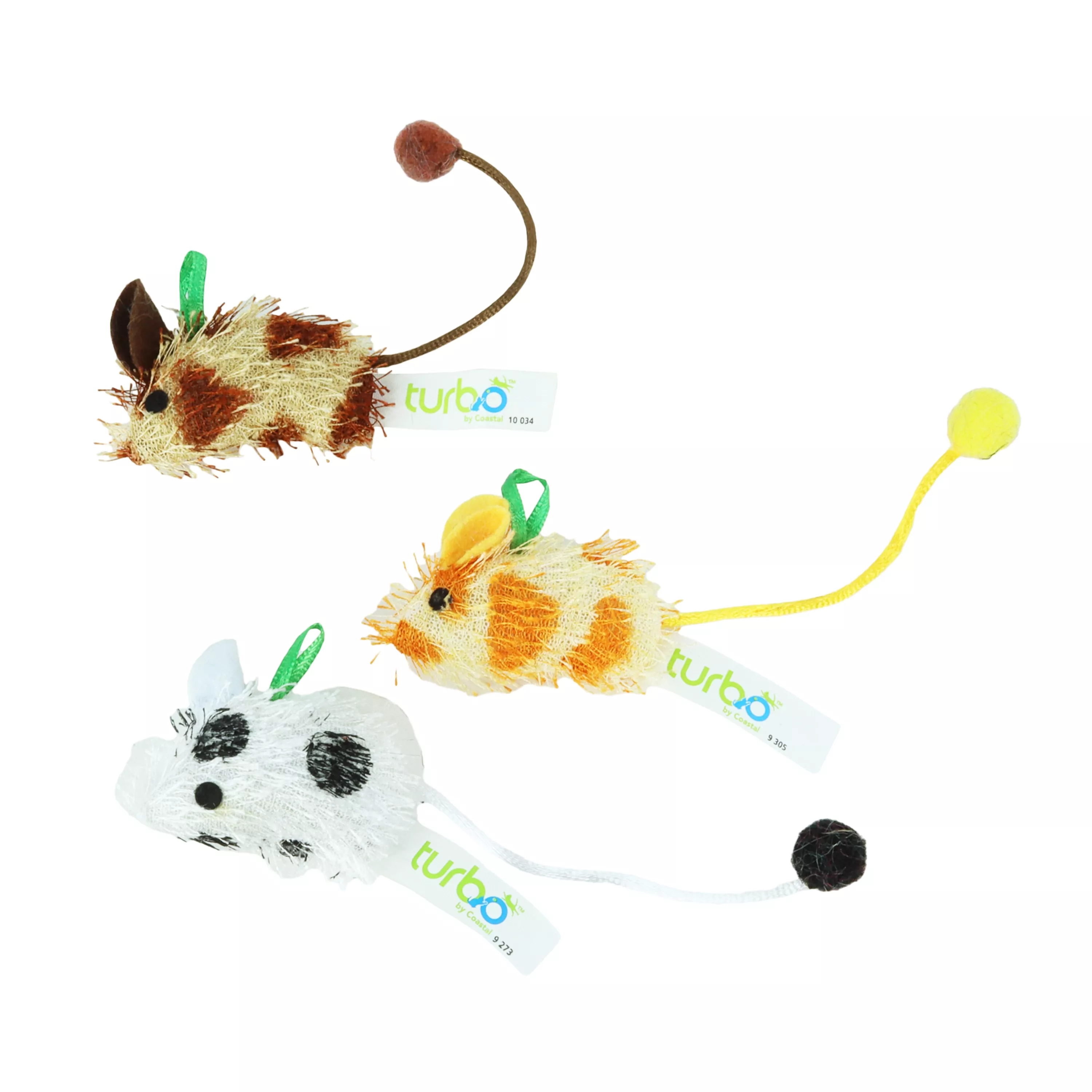 Turbo Spotted Mice Cat Toy 6.75'' Assorted