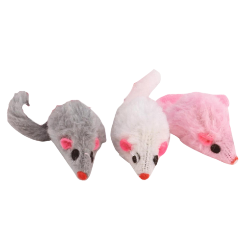 Turbo Furry Mice Cat Toy 4.25'' Assorted