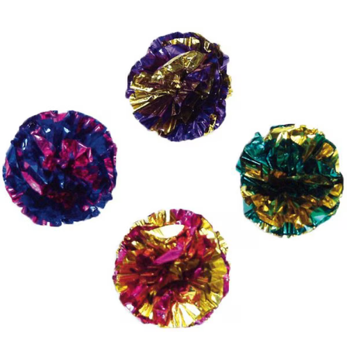 Turbo Krinkle Balls Cat Toy 4 Pack Assorted