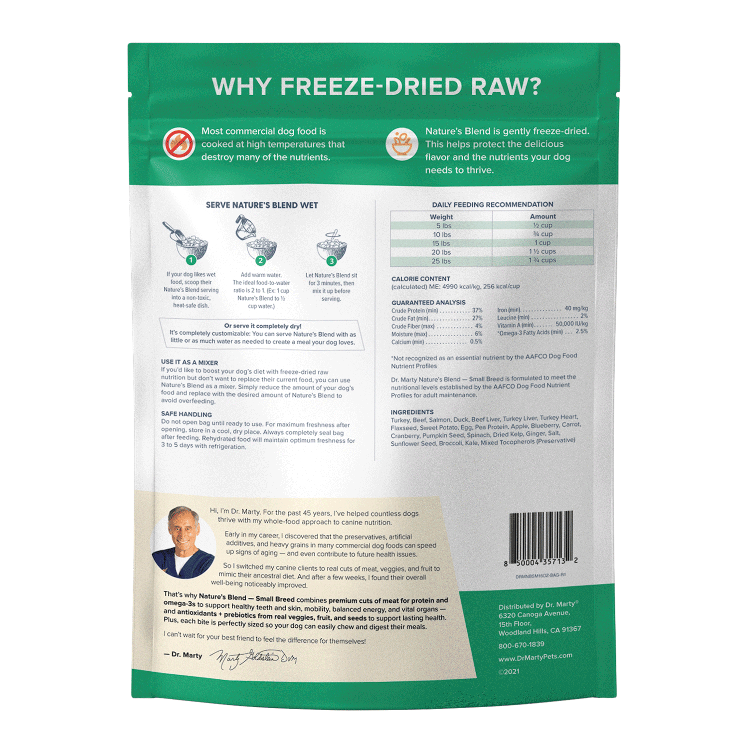 Dr Marty Dog Nature's Blend Freeze Dried Small Breed 80oz