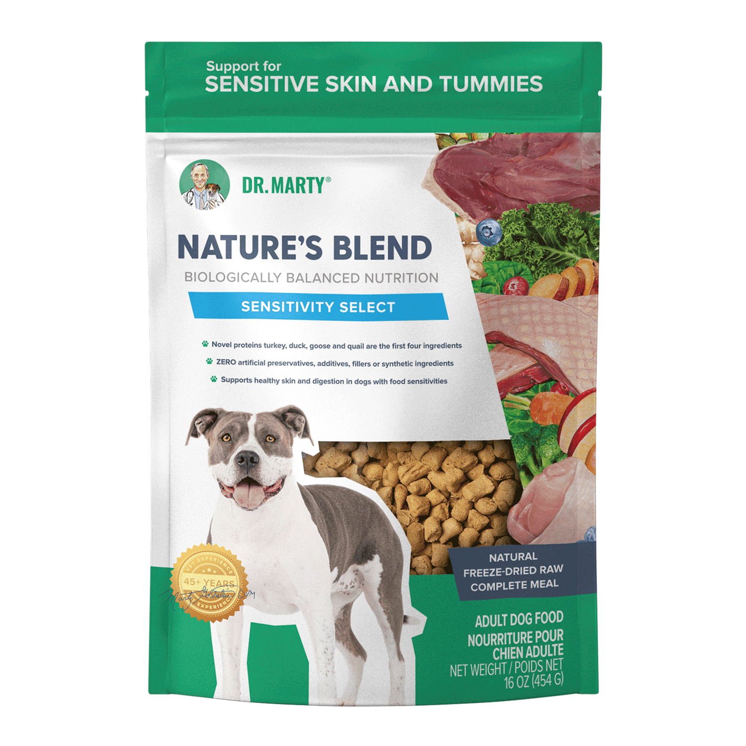 Dr Marty Natures Blend Sensitivity Select Freeze Dried Raw Dog Food 48oz