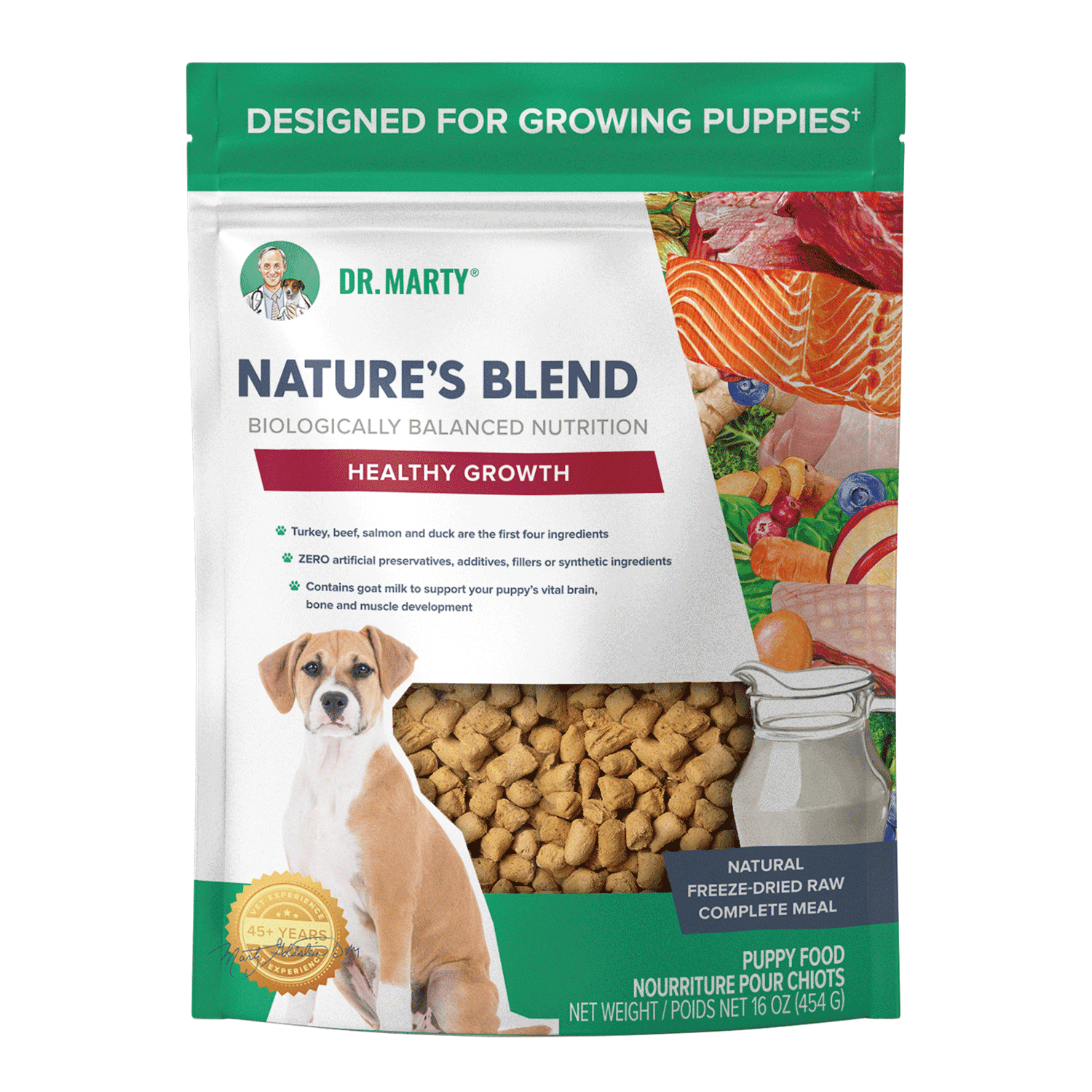 Dr Marty Natures Blend Healthy Growth Puppies Freeze Dried Raw Food 48oz