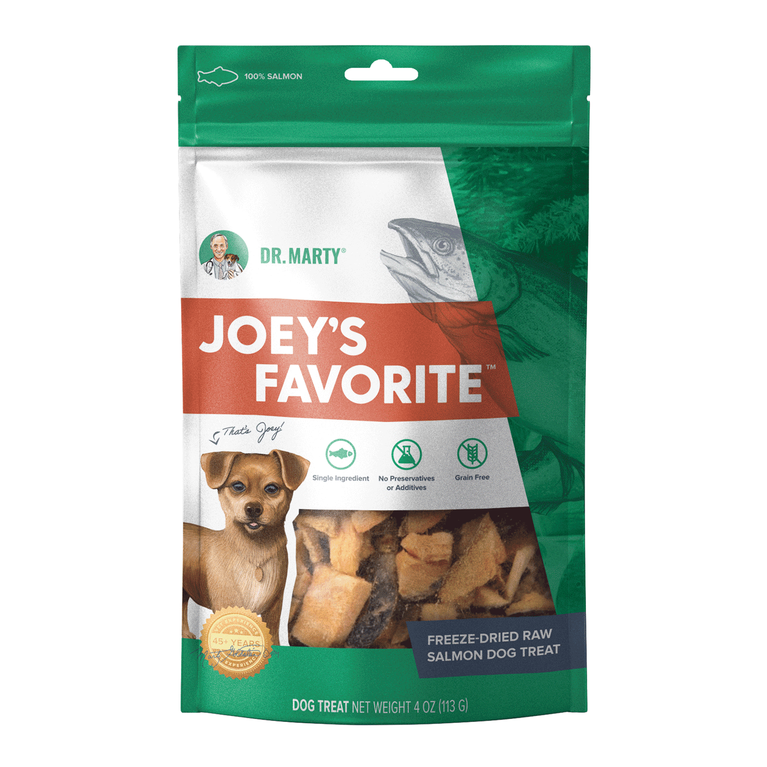 Dr Marty Dog Treat Joeys Favorite Freeze Dried Salmon 4oz