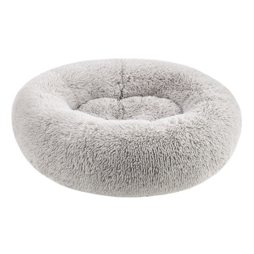 Petcrest Dog Bed Fur Donut Gray 30X7"