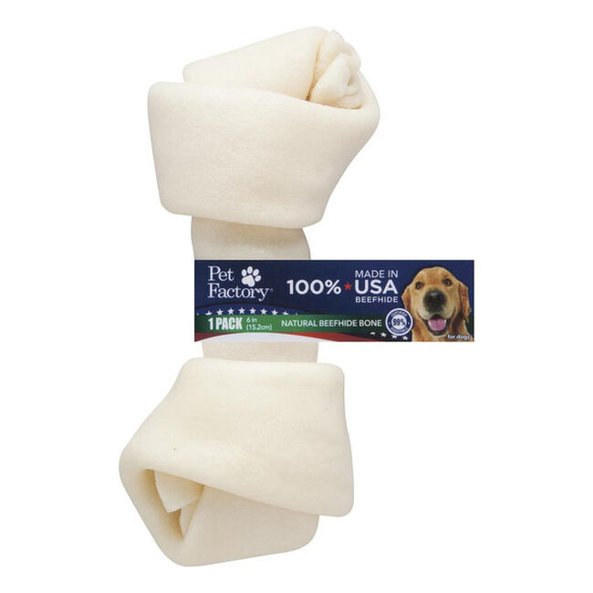 Pet Factory USA Dog Beefhide Bone 6-8''