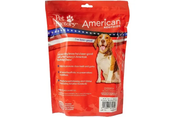 Pet Factory Dog Chews Beefhide Rolls 7-8'' 4pk