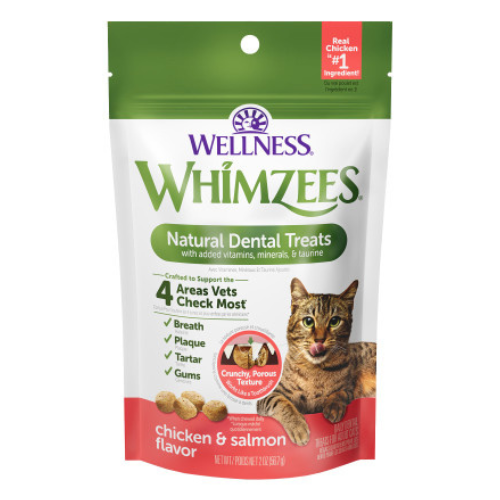 Whimzees Cat Treats Dental Chicken Salmon 2oz