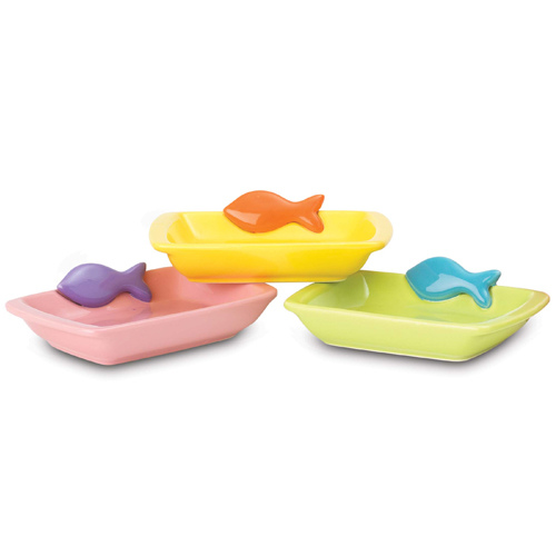 Petrageous Teeny Fish Cat Bowl 5'' 2.5oz Assorted Colors