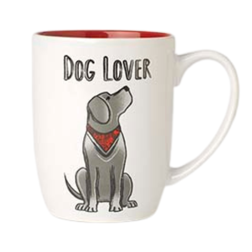 Dog Lover White and Red Ceramic Mug 24oz