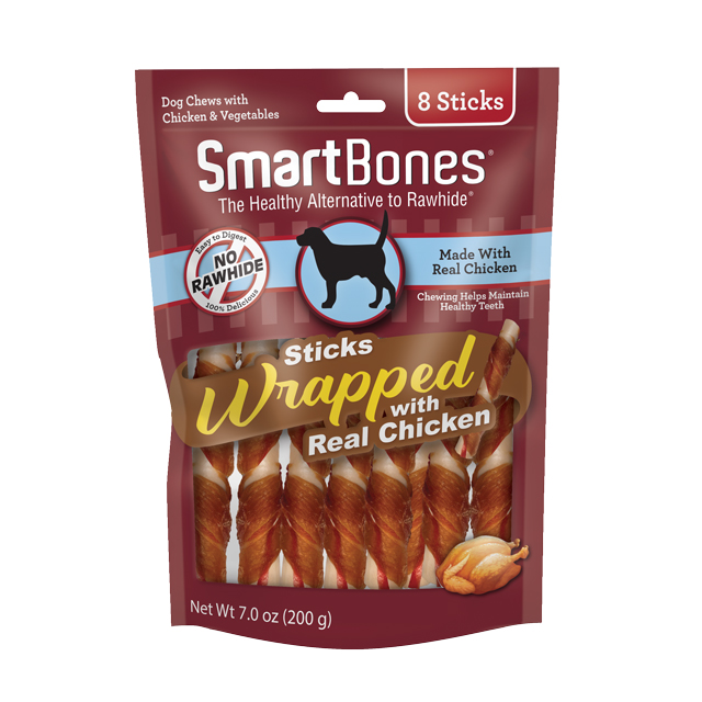 SmartBone Dog Chews Wrapped Sticks Chicken 8 CT