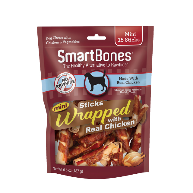 SmartBones Dog Mini Chicken Wrapped Chew Sticks 15 Pack