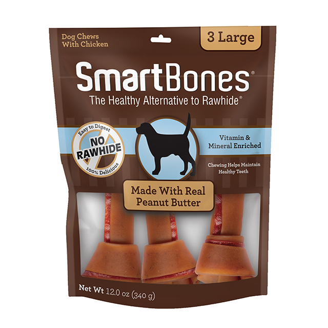 SmartBones Dog Chews Vegetable & Chicken w/ Peanut Butter Large 3 Pack