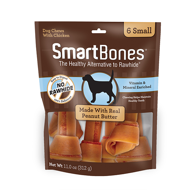 SmartBones Dog Chews Vegetable & Chicken w/ Peanut Butter Small 6 Pack