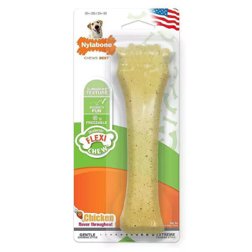 Nylabone Flexi Chew Dog Toy Bone Chicken Giant