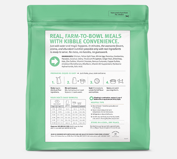 Sojos Complete Dog Dehydrated Chicken 1.75#