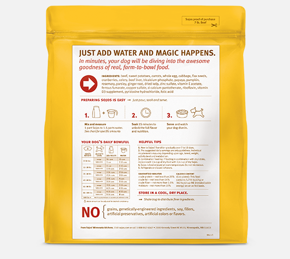 Sojos Complete Dog Dehydrated Beef 7#