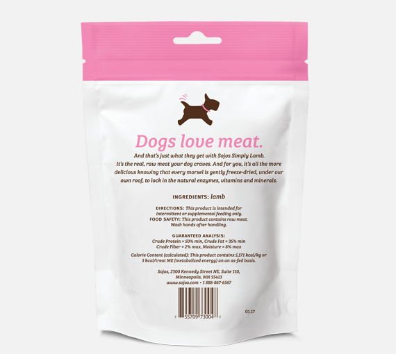 Sojos Simply Lamb Freeze-Dried Dog Treats 4oz