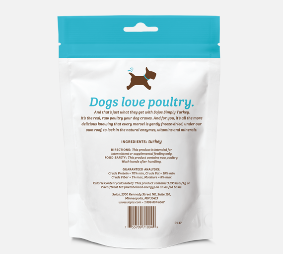 Sojos Simply Turkey Freeze-Dried Dog Treats 4oz