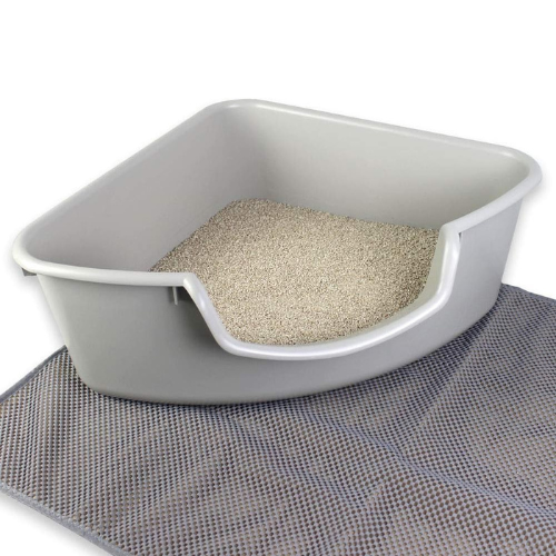 SmartCat Cat Corner Litter Box Tub Gray