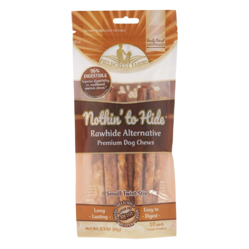 Fieldcrest Farms Nothin To Hide Sm Peanut Butter Twist Sticks 10 Pack