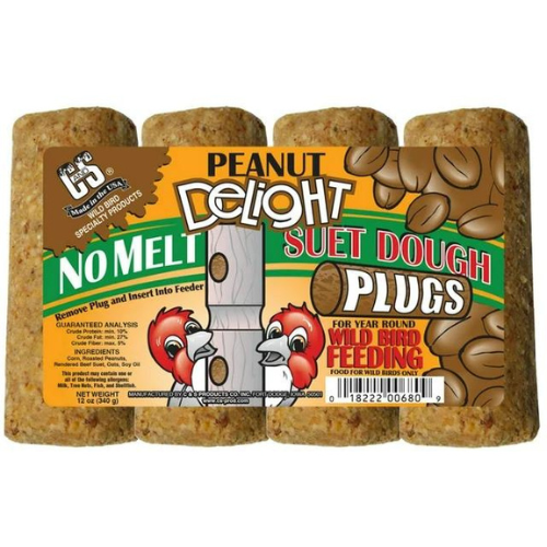 C&S Suet Plug No Melt Peanut Delight 4 Pack 12oz