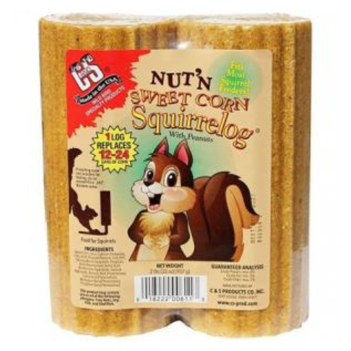 C&S Squirrel Log Nut & Sweet Corn Refull 2 Pack 16oz