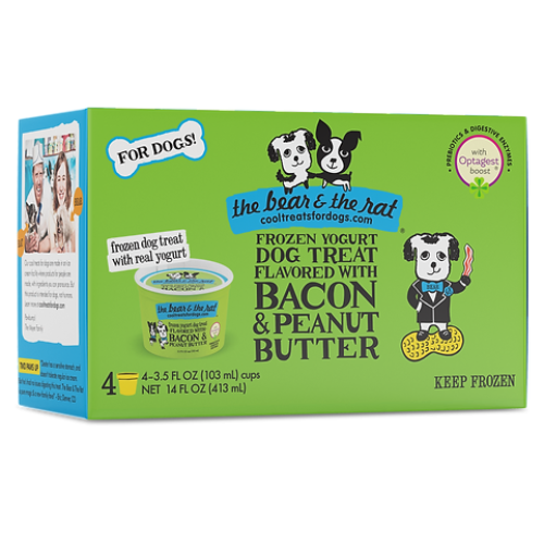 The Bear & The Rat Dog Treats Frozen Yogurt Bacon & PB 3.5oz 4 Pack