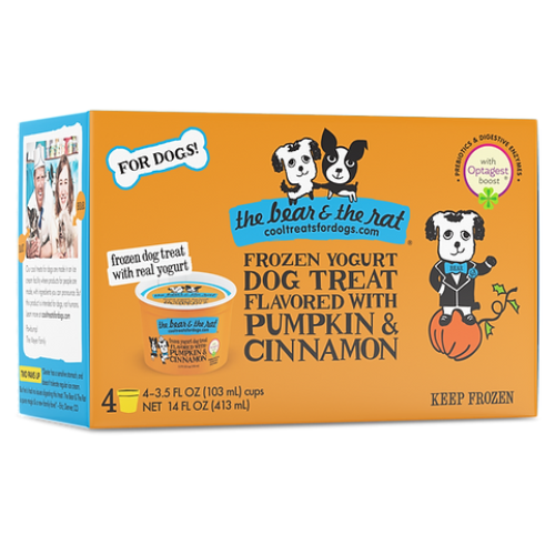 The Bear & The Rat Dog Treats Frozen Yogurt Pumpkin 3.5oz 4 Pack