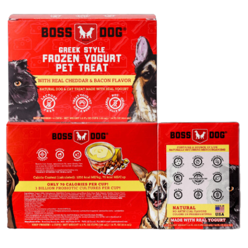 Boss Dog Yogurt Bacon & Cheese 14oz cup