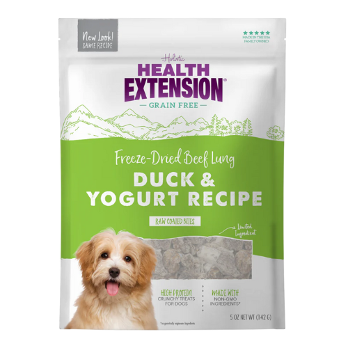 Health Extension Dog Duck & Yogurt Bite Size Bully Puffs 5oz