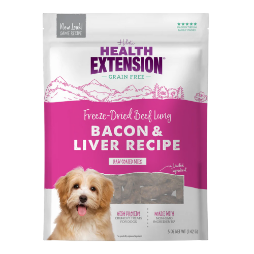 Health Extension Dog Bacon & Liver Bite Size Bully Puffs 5oz