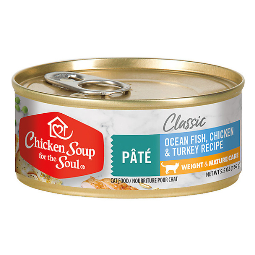 Chicken Soup Pate Cat Weight & Mature Ocean Fish Chicken Turkey 5.5oz can