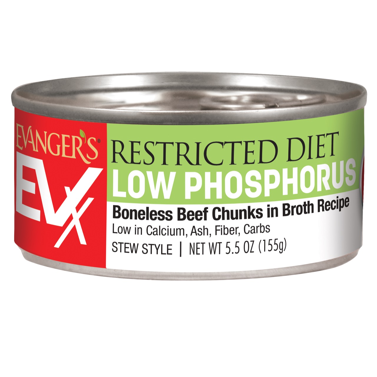 Evangers Cat Restricted Diet Low Phosphorus Beef Chunks In Broth can 5.5oz