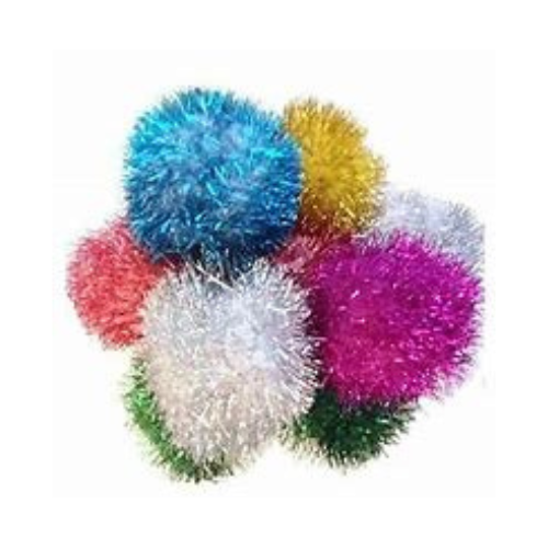 Pacon Cat Toy Glitter Poms Jumbo 2''