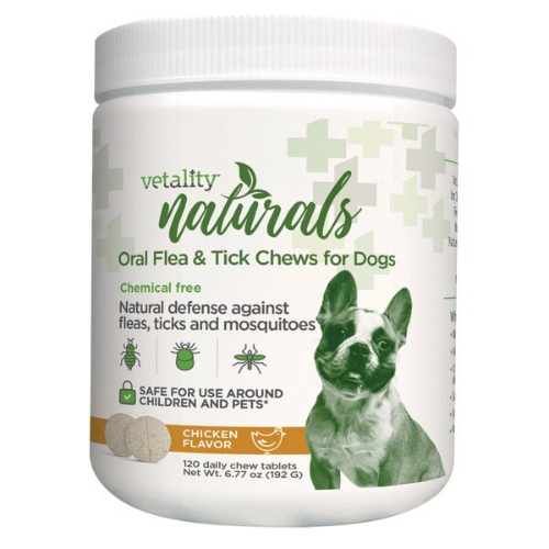 Vetality Naturals Oral Flea & Tick Chews For Dogs 120 Count