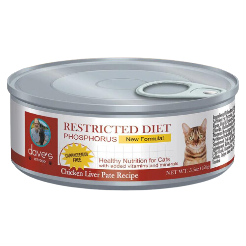 Dave's Pet Food Restricted Diet Cat Chicken Phosphorus 5.5oz Can