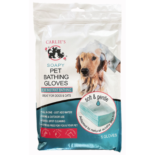 Carlies Soapy Pet Bathing Gloves 5pk