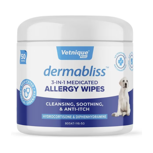 Dermabliss 3 in 1 Medicated Allergy Pet Wipes 50ct