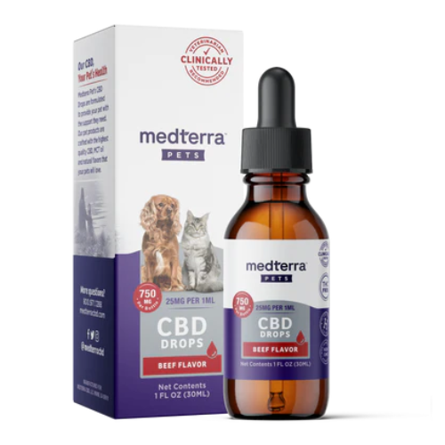 Medterra Pet Hemp Oil Tincture 750mg Beef Flavored 1oz