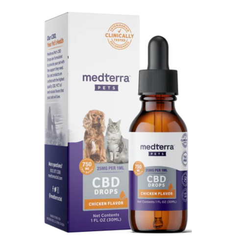 Medterra Pet Hemp Oil Tincture 750mg Chicken Flavored 1oz