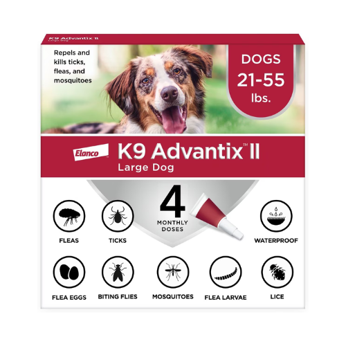 K9 Advantix II Topical Extra Dog 21-55# Flea & Tick Treatment 4CT