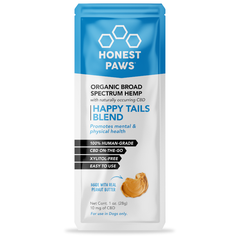 HonestPaws HappyTails Hemp Blend Peanut Butter 1oz Pouch