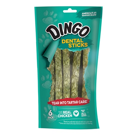 Dingo Dog Treats Dental Sticks w/ Baking Soda Chicken 20 Pack