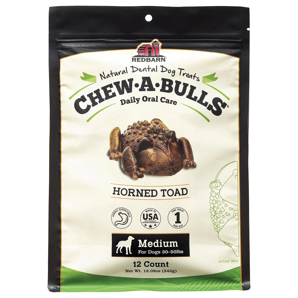 Redbarn Chew-A-Bull Toad Medium 12pk