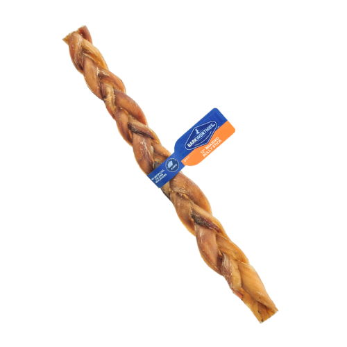 Barkworthies Dog Chew Ordor Free Braided Bully Stick 12''