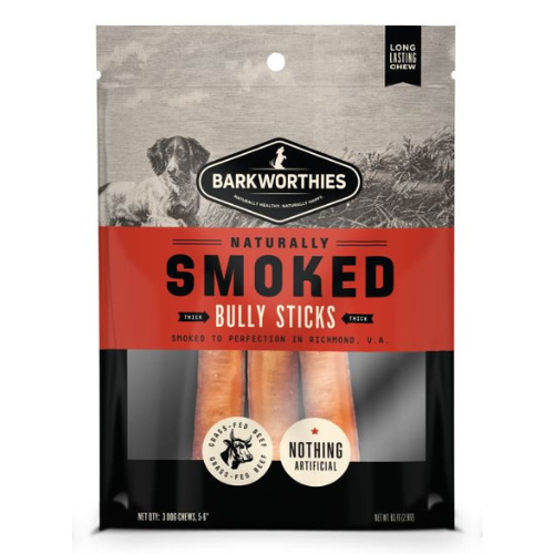 Barkworthies Smoked Bully Sticks Thick Medium 3 Pack